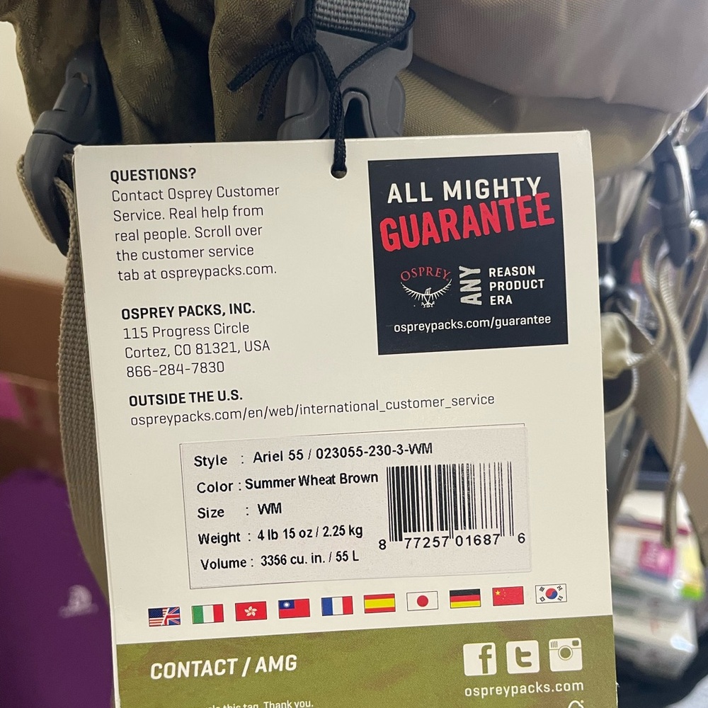 Osprey Tan Backpack Versatile Durable Design Nwt!! - image 6